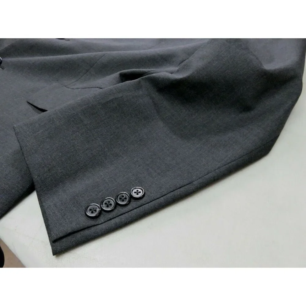Mens‎ Brooks Brothers Brooksease 2 Button Blazer Sport Coat Solid Gray Size 44 L